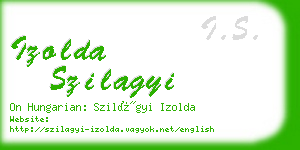 izolda szilagyi business card